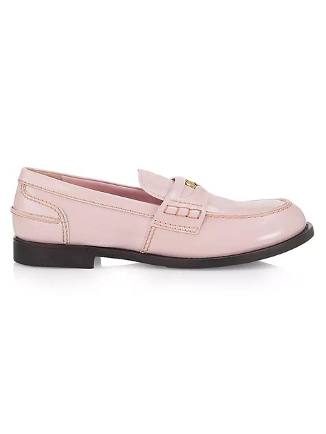 Shop Miu Miu 20MM Patent Leather Loafers 